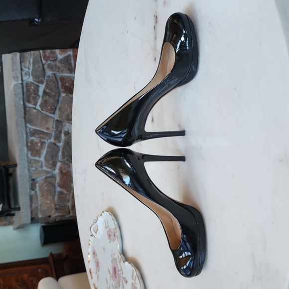 Ann Taylor black patent platform heels Size 8m - Picture 10 of 14